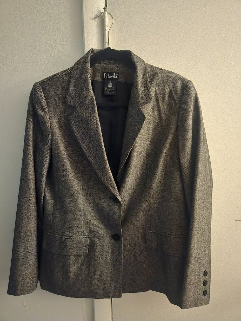 Rafaella 100% Pure New Wool Blazer Women's Size 12 Gray Woolmark